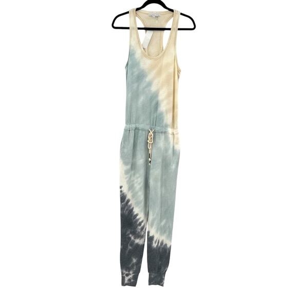 Young Fabulous & Broke Eberhart Tie-Dye Jumpsuit Blue Cream Size Small - Picture 2 of 15